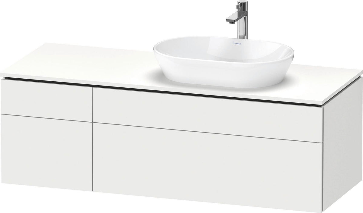 Duravit L-Cube Waschtischunterbau 1420 mm Taupe supermatt mit Tip-on und Soft-Close