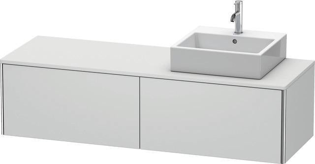 Duravit XSquare Waschtischunterbau 1600 mm mit 2 Auszügen, Becken rechts, seidenmatt