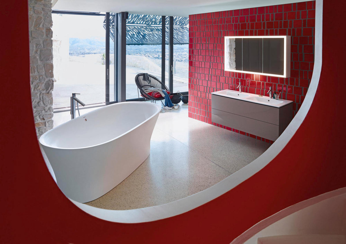 DURAVIT Cape Cod Whirlwanne 1855x885 mm freistehend mit Air-System, 1 Rückenschräge, Weiß Matt