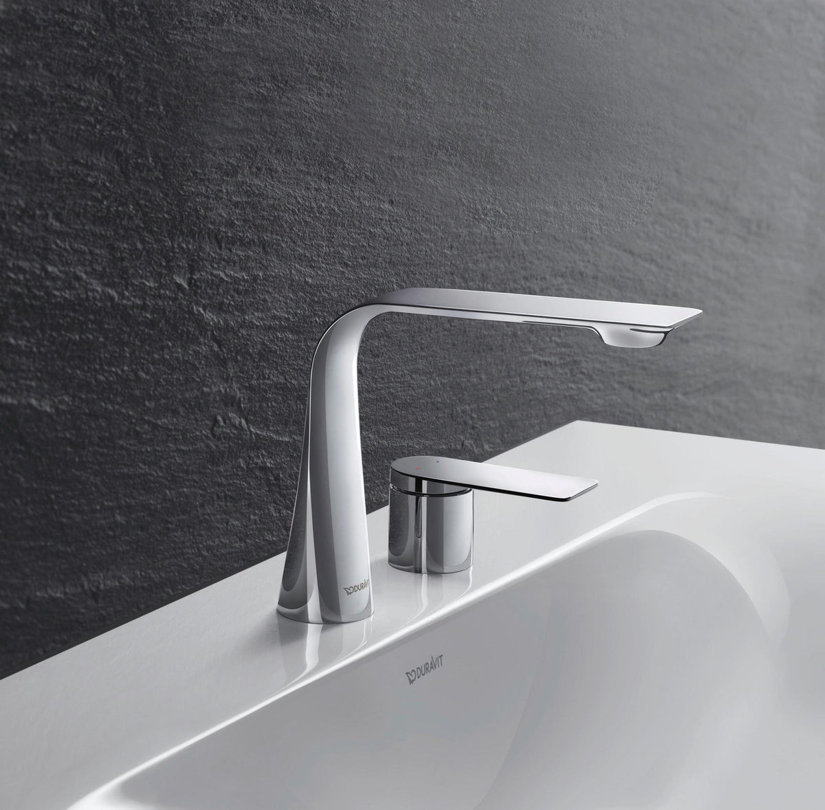 Duravit D.1 2-Loch Waschtischarmatur Chrom mit Keramikmischsystem und 148 mm Ausladung