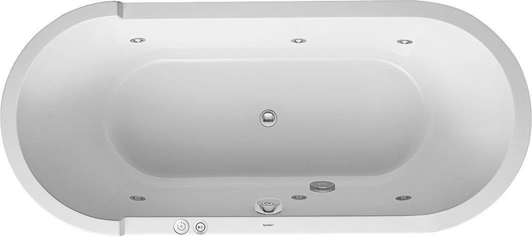 DURAVIT Starck Whirlwanne 1800x800mm Einbau Oval Acryl mit Air-System und 2 Rückenschrägen Weiß