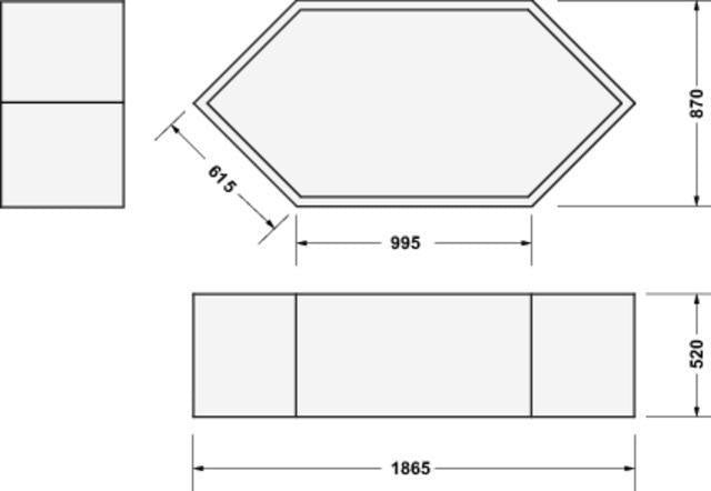 DURAVIT Wannenträger D-Code für Badewannen 670x1570x515 mm aus Polystyrol