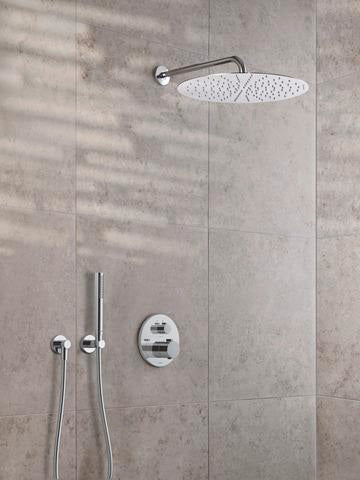 DURAVIT D400 Kopfbrause rund 400 mm Chrom – 1 Strahl, Antikalk, Wand- und Deckenmontage