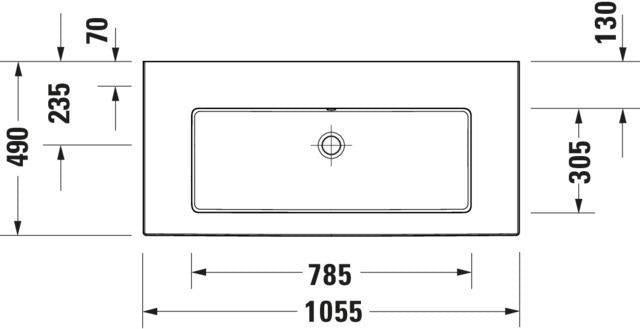 DURAVIT White Tulip Möbelwaschtisch 1050 mm, weiß, mit Überlauf, ohne Hahnloch, wandhängend
