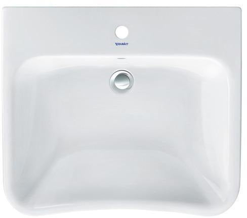 DURAVIT DuraStyle Waschtisch 650 mm, weiß, mit Überlauf, 1 Hahnloch, wandhängend, Sanitärkeramik