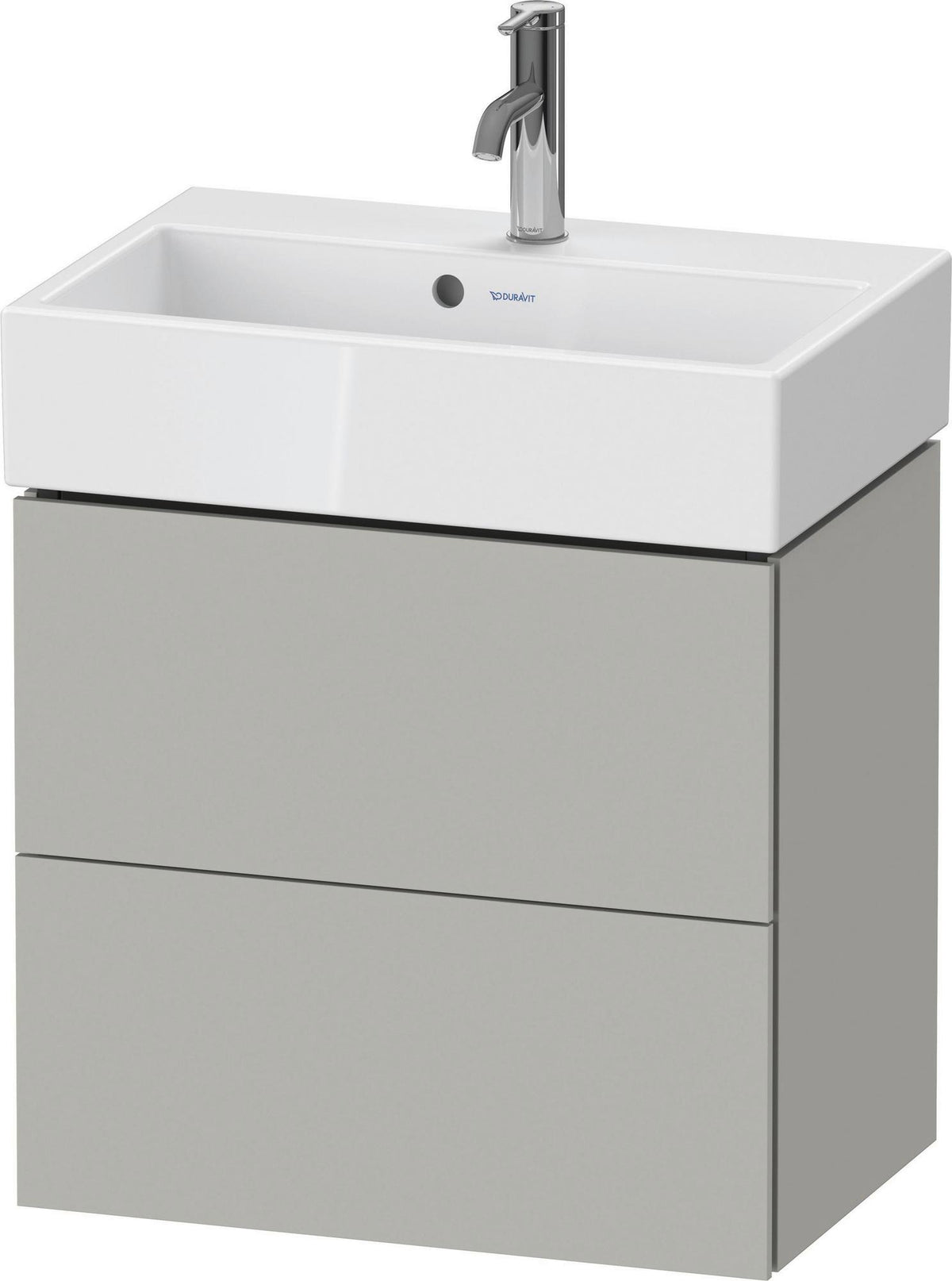 DURAVIT L-Cube Waschtischunterbau wandhängend, 2 Schubkästen, Weiß Matt, 584 mm