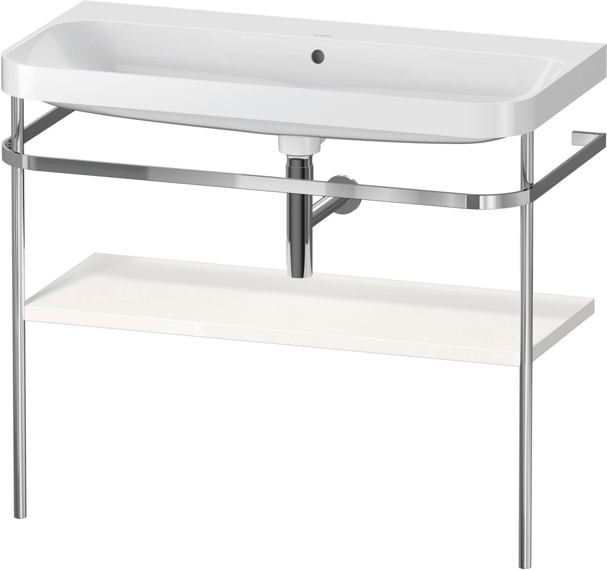 Duravit Happy D.2 c-shaped Waschtischset mit Metallkonsole, 975 mm, Taupe