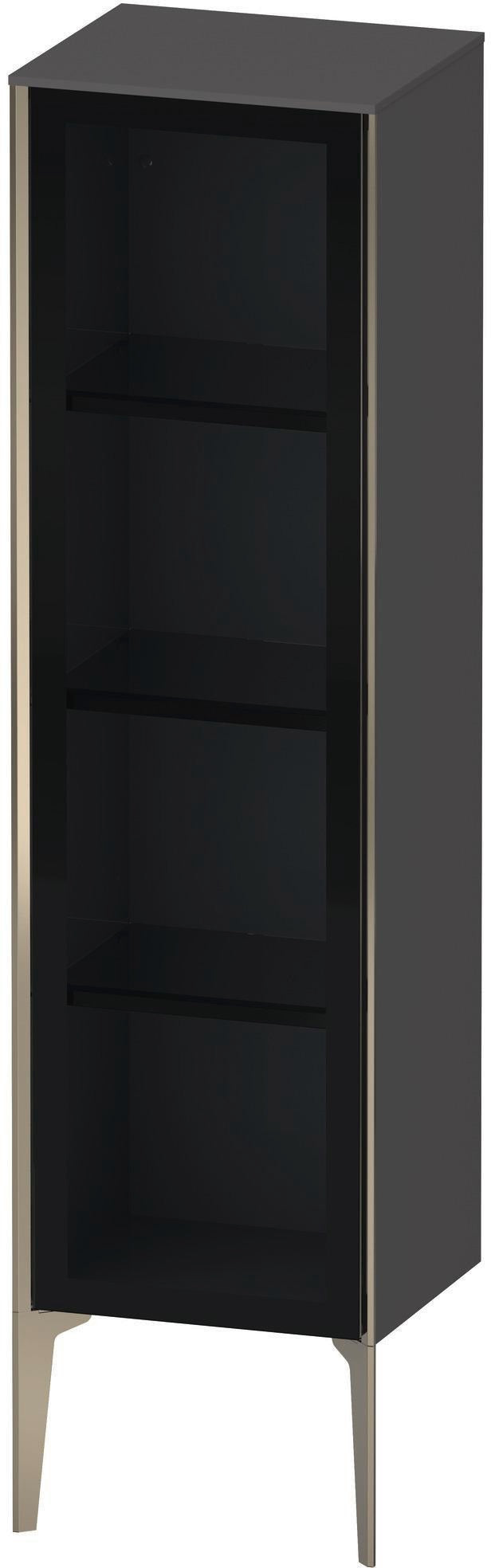 DURAVIT XViu Halbhochschrank mit Glastür 1330 mm, rechts, champagner matt/weiß matt