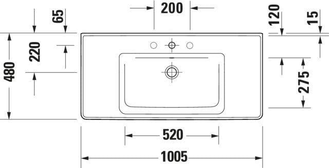 Duravit D-Neo Wandwaschtisch 650 mm weiß mit Überlauf und WonderGliss