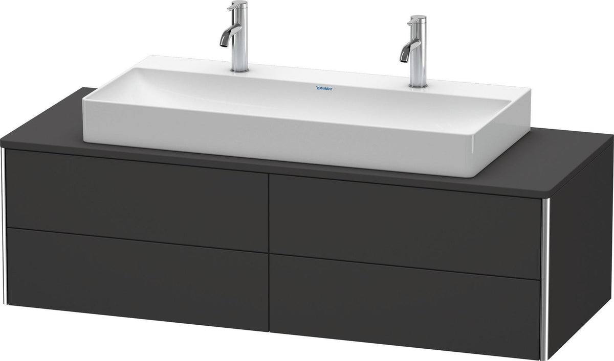 DURAVIT XSquare Waschtischunterbau 1400 mm, 4 Schubkästen, betongrau matt, wandhängend