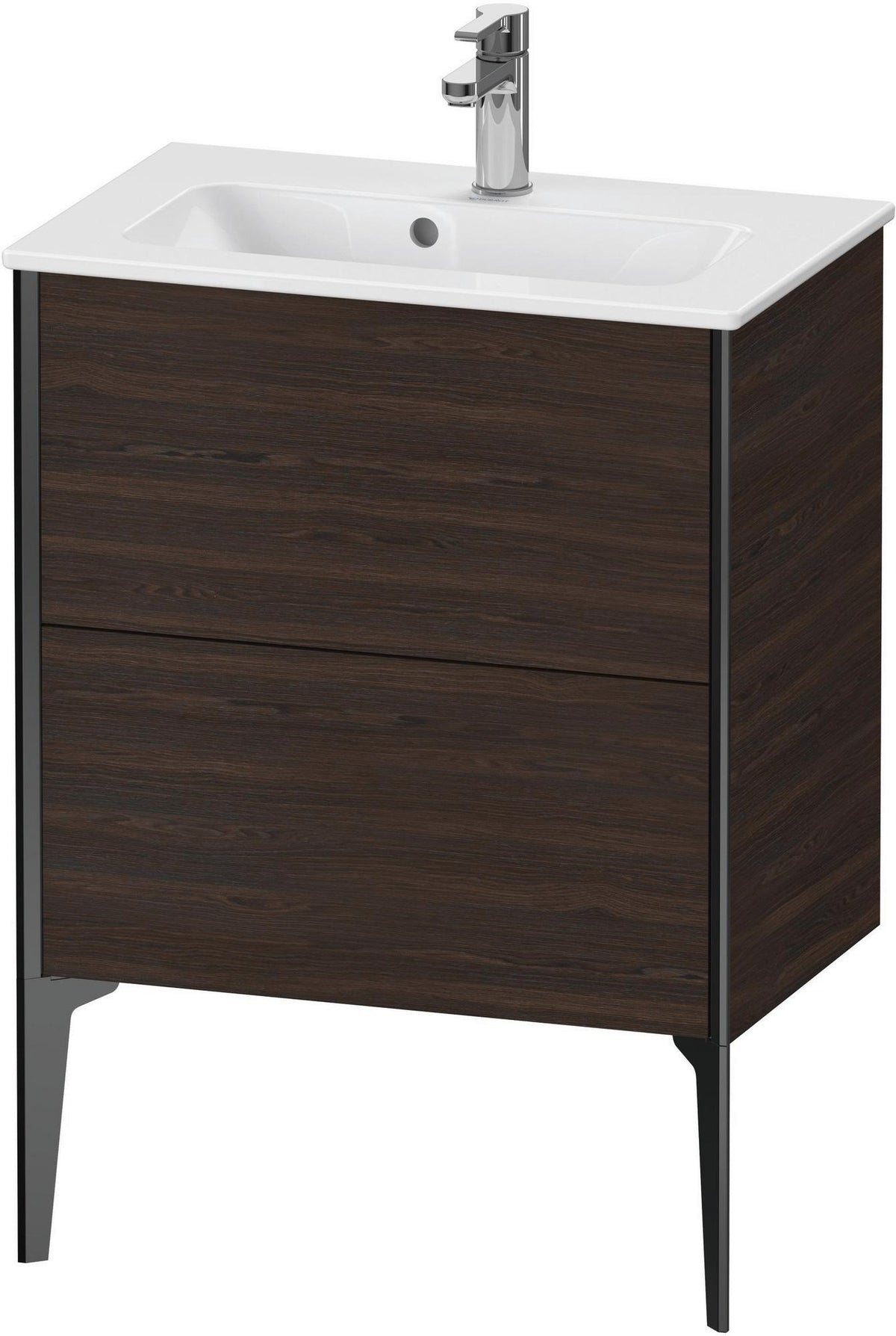 Duravit XViu Waschtischunterbau bodenstehend 610 mm, 2 Auszüge, champagner matt/weiß matt