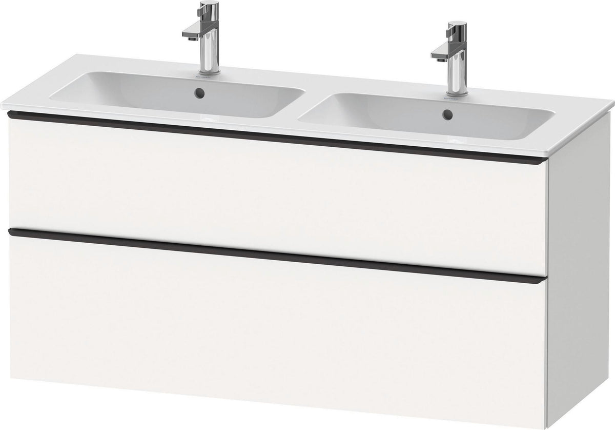Duravit D-Neo Waschtischunterbau 1280 mm betongrau matt – wandhängend, 1 Auszug, Bronze Griff