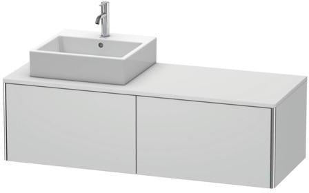 Duravit XSquare Waschtischunterbau 1400 mm wandhängend mit Becken links in s-matt