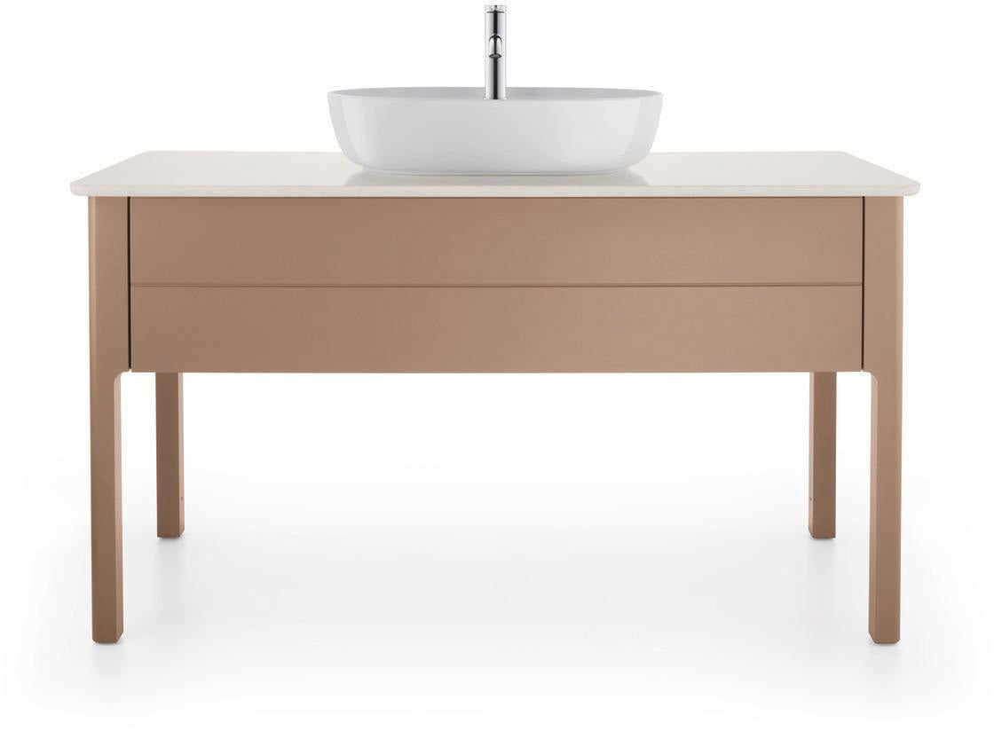 DURAVIT Aufsatzbecken Luv 600 mm weiß mit Hahnlochbank und Halbsäule, ohne Überlauf
