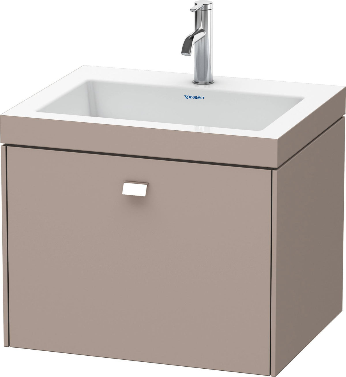DURAVIT Brioso c-bonded Waschtischset 600 mm, wandhängend, Betongrau Matt, 1 Auszug