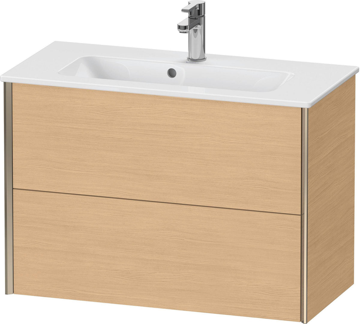 DURAVIT XViu Waschtischunterbau wandhängend 810 mm, 2 Schubladen, champagner matt/weiß matt