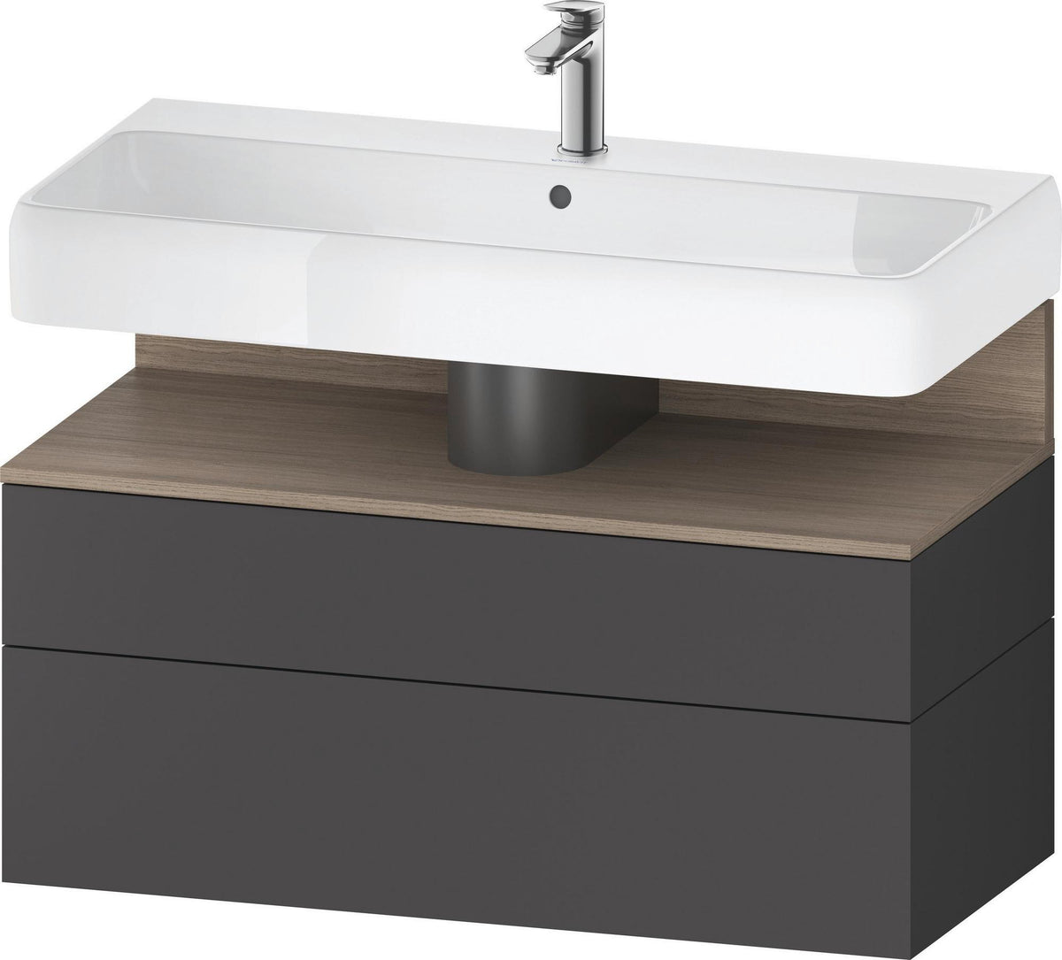 Duravit Qatego Waschtischunterbau 990 mm Eiche Terra Matt mit Tip-On Technik