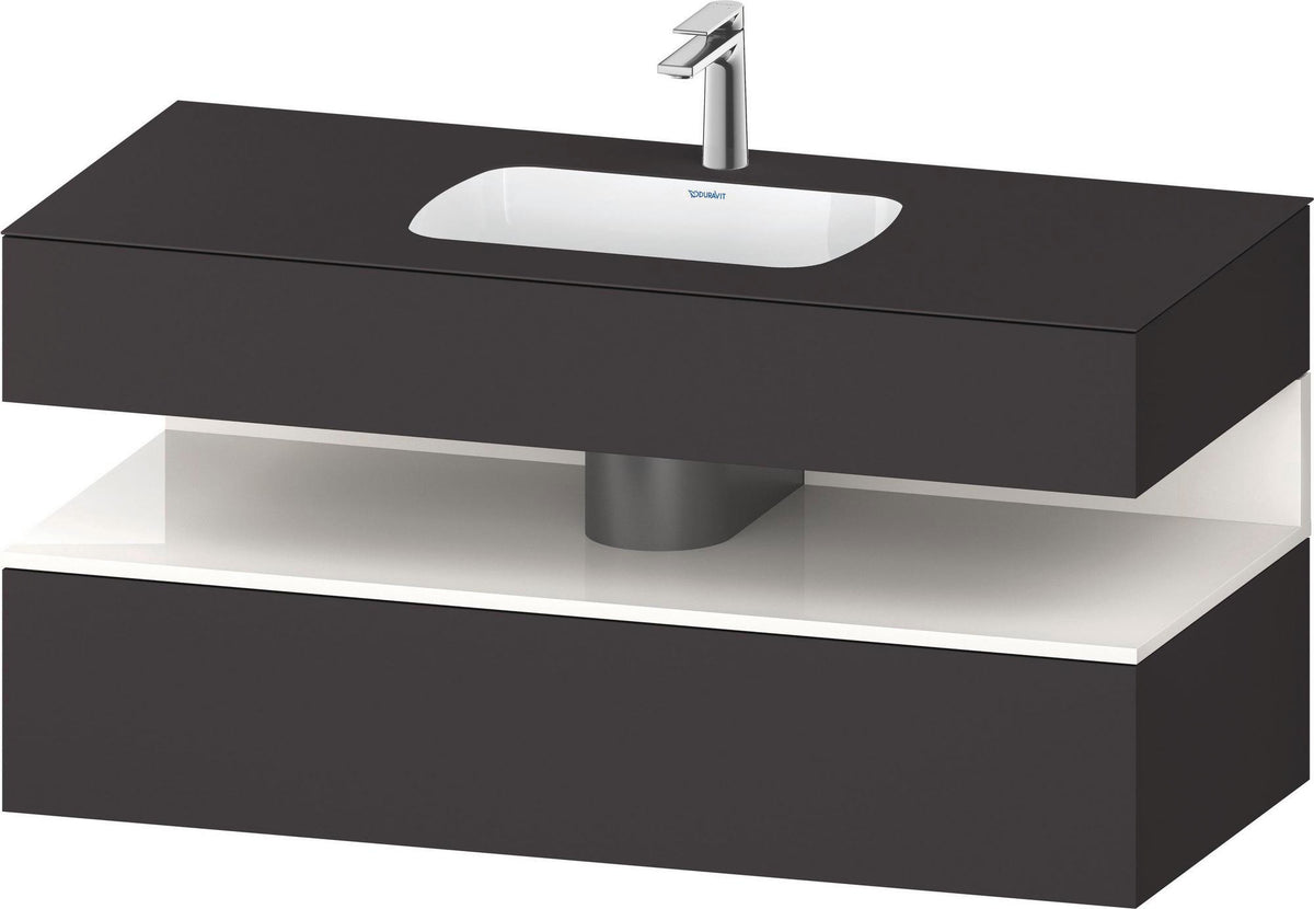 DURAVIT Qatego Studio F. A. Porsche Einbauwaschtisch mit Konsolenwaschtischunterbau 1200 mm Weiß Matt