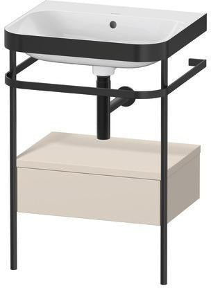 Duravit Waschtischset HAPPY D.2 PLUS 575x490mm ein Hahnloch taupe supermatt