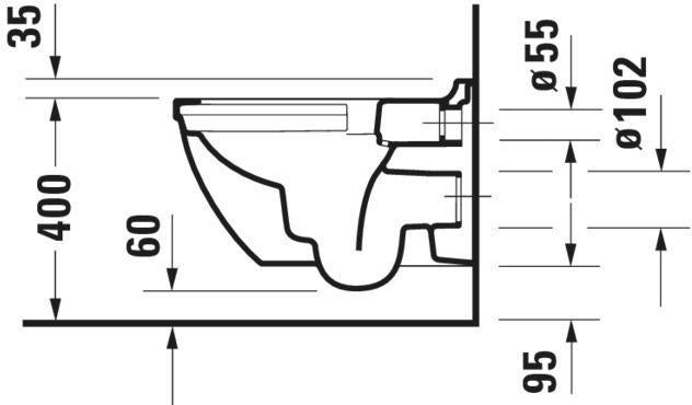 Duravit Wand-WC Starck 3 540 mm Tiefspüler spülrandlos Durafix weiß