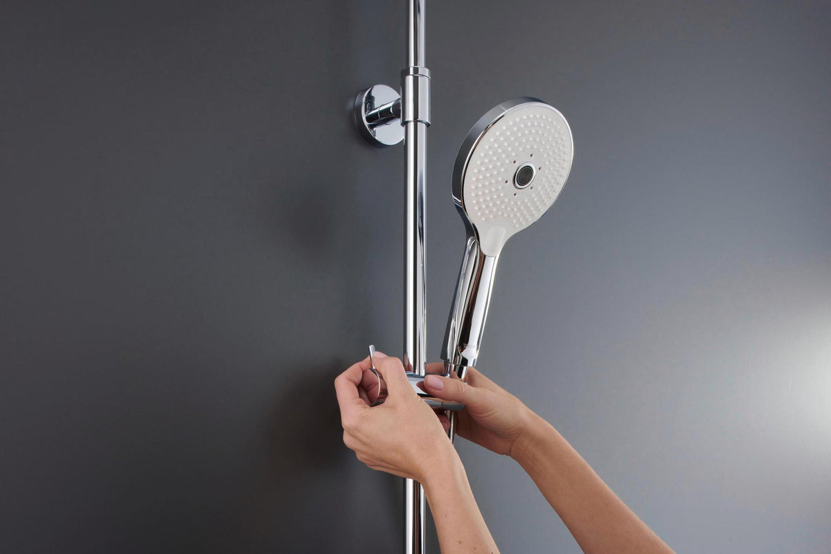 DURAVIT Duschsystem Shower Systems Shelf 1050 MinusFlow Brausethermostat Chrom Weiß Hochglanz