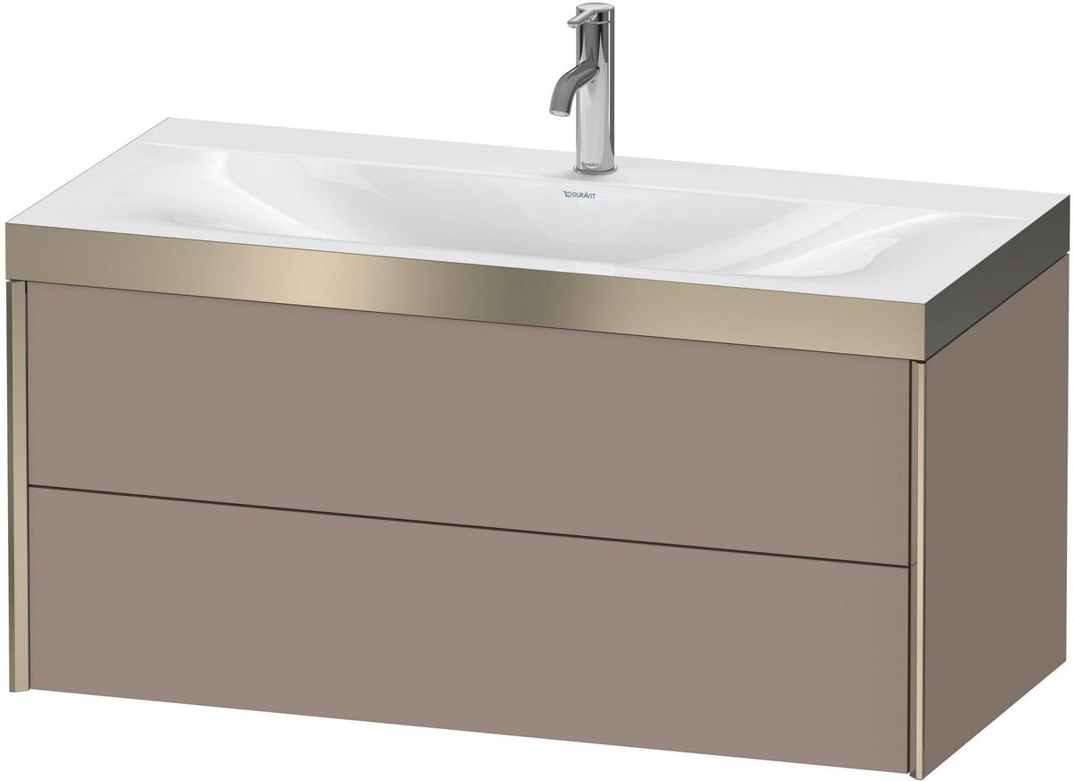 DURAVIT XViu c-bonded Waschtischunterbauset 1000 mm, 2 Schubkästen, champagner matt/basalt matt