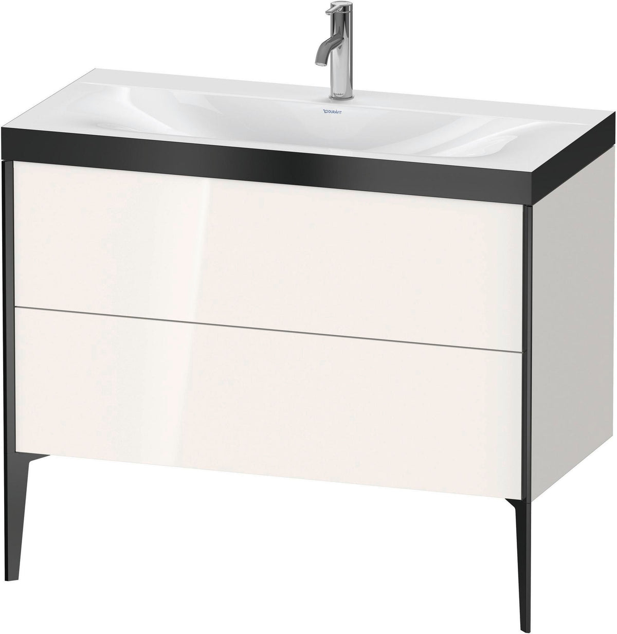 DURAVIT XViu Waschtischunterbauset 1000 mm, 2 Auszüge, weiß matt / schwarz matt