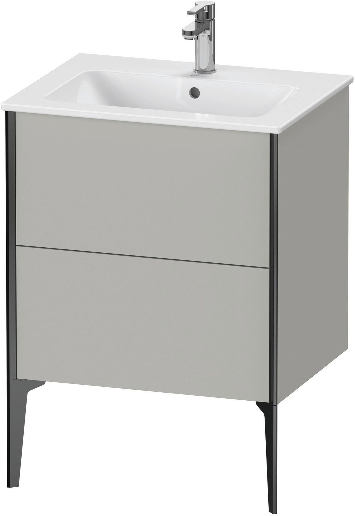 DURAVIT XViu Waschtischunterbau bodenstehend 610 mm, 2 Auszüge, weiß matt – Tip-On & Soft-Close