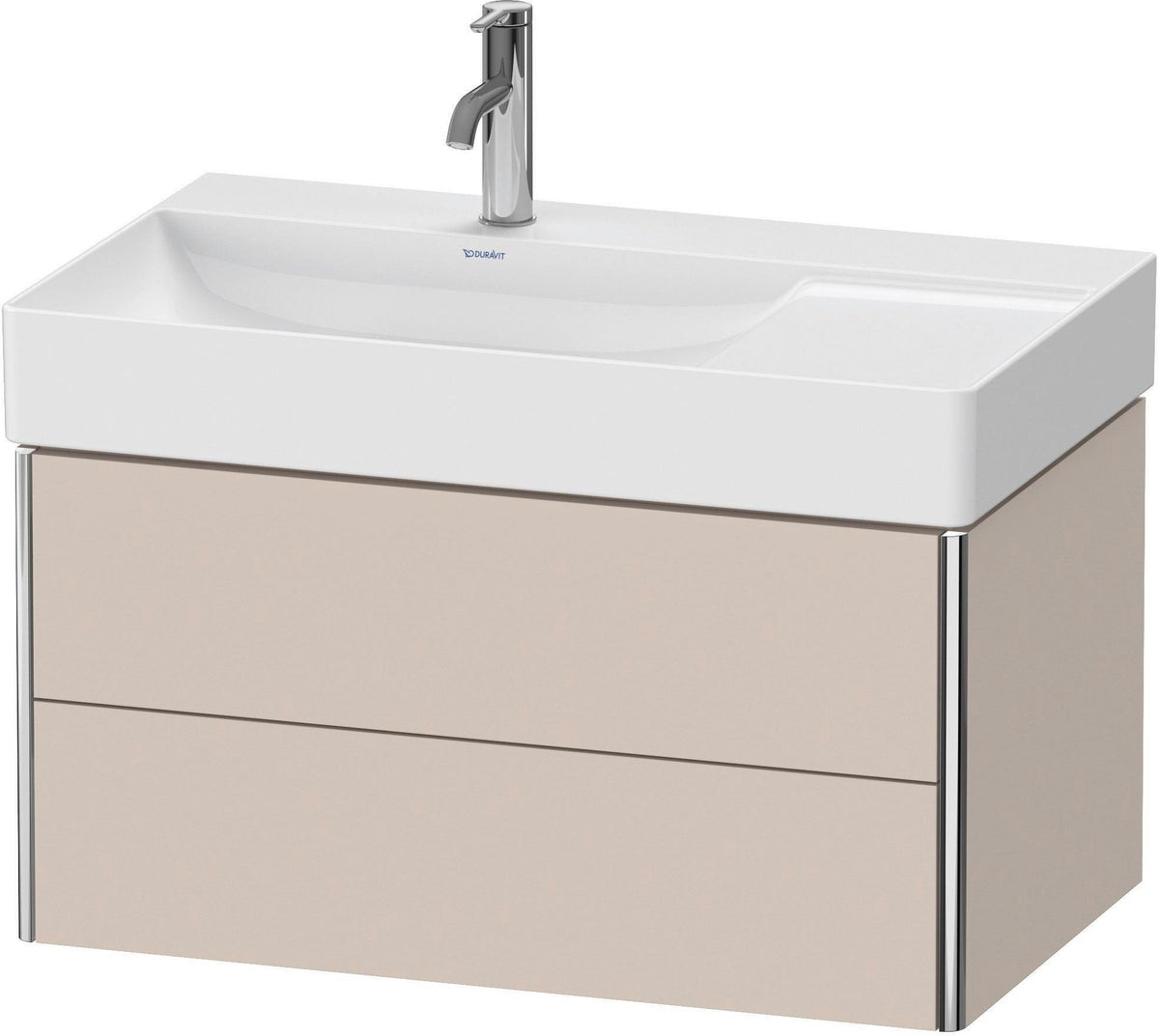 Duravit XSquare Waschtischunterbau 784 mm wandhängend, 2 Schubkästen, weiß matt, mit Tip-On-Technik