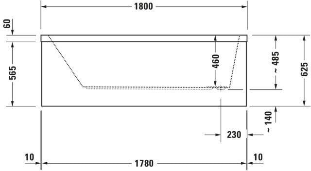 DURAVIT Starck Whirlwanne 1800x900 mm Einbau Weiß mit Combi-System L