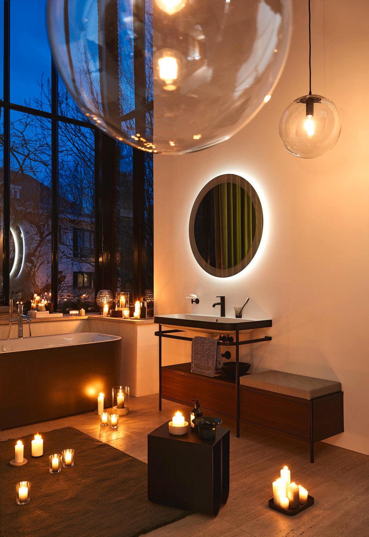 Duravit C.1 Einhebel-Waschtischmischer M mit Zugstange, Schwarz Matt