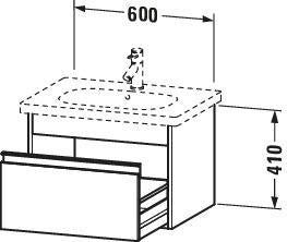 Duravit Ketho Waschtischunterbau wandhängend 455x600x410 mm mit 1 Auszug, weiß matt