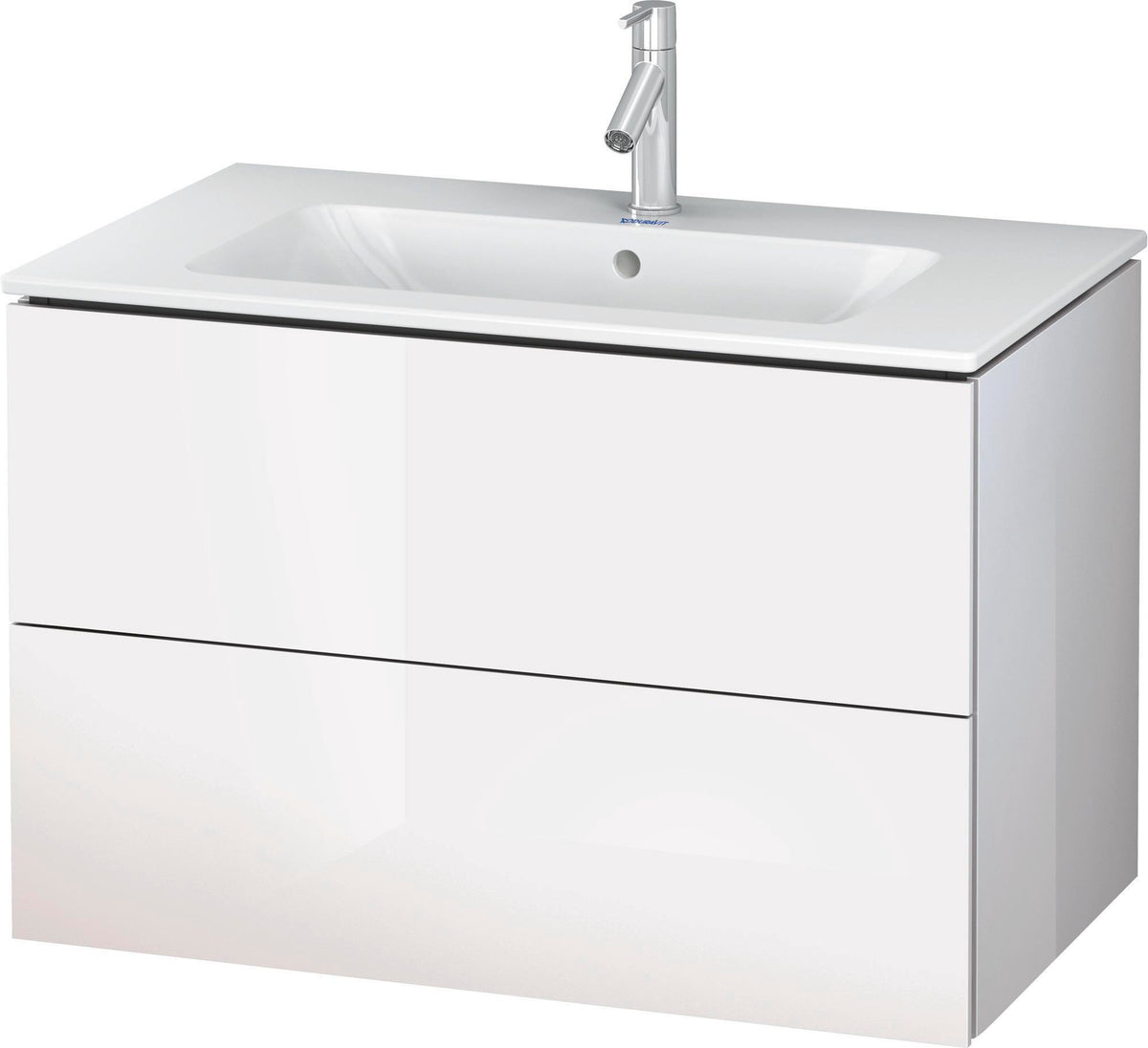 Duravit L-Cube Waschtischunterbau 820 mm taupe matt mit 2 Schubkästen und Tip-On-Technik