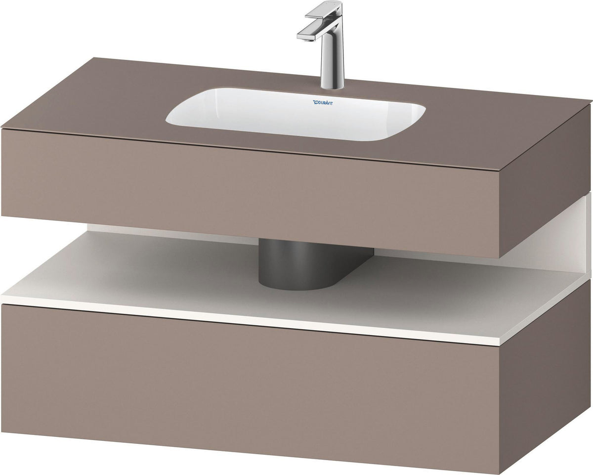 DURAVIT Qatego Einbauwaschtisch mit Konsolenwaschtischunterbau 1000 mm, 1 Auszug, antibakteriell