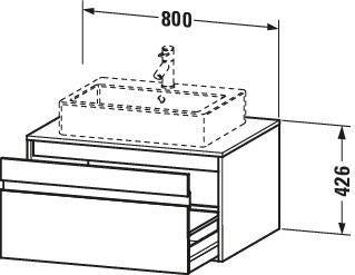 Duravit Ketho Waschtischunterbau wandhängend 800 mm, 1 Auszug, weiß matt, für Aufsatzwaschtisch