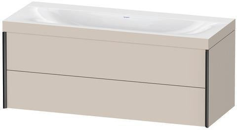 Duravit XVIU Möbelwaschtischset 1200x480mm mit Viu Waschtisch, Nussbaum Mitte, wandhängend