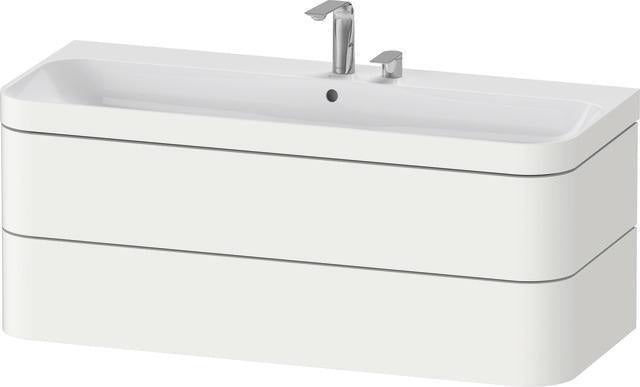 Duravit Waschtischset Happy D.2 Plus 2 Schubkästen 1175 mm eiche hell taupe supermatt