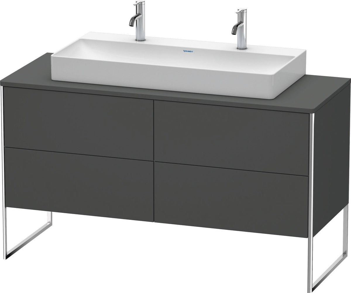 Duravit XSquare Waschtischunterbau 1400 mm betongrau matt mit 4 Auszügen und Tip-On-Technik