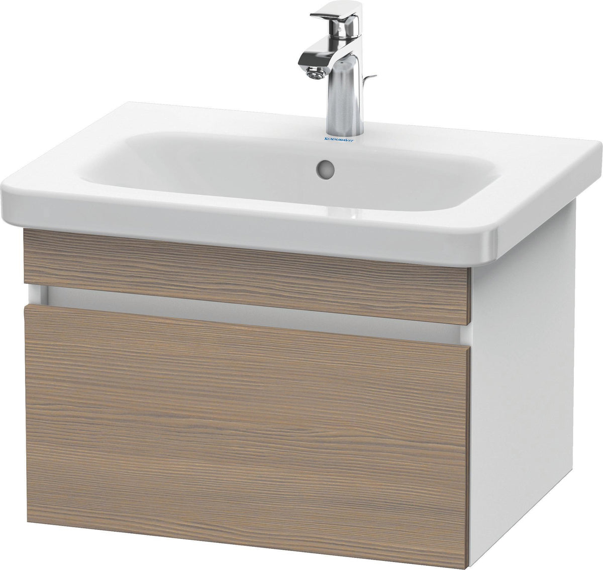 DURAVIT DuraStyle Waschtischunterbau 580 mm Eiche Terra/Weiß Matt mit 1 Auszug und Soft-Close