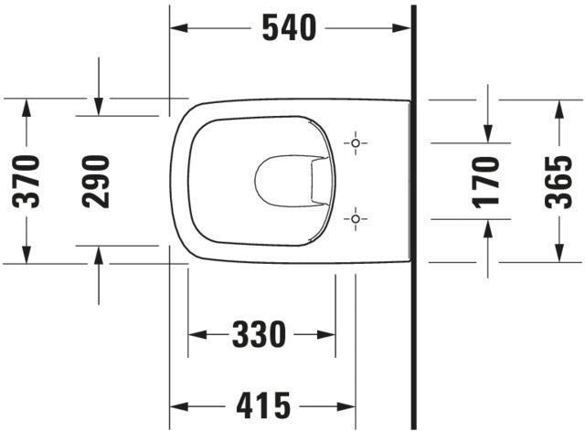 DURAVIT DuraStyle Wand-WC 540 mm spülrandlos mit WonderGliss, weiß