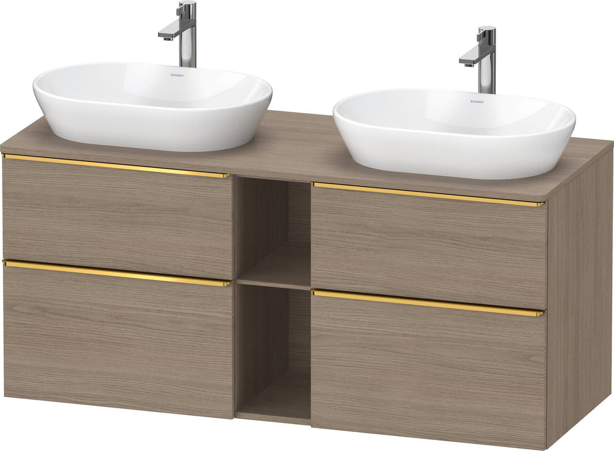 Duravit D-Neo Konsolenwaschtischunterbau 1400 mm Eiche Terra Matt, wandhängend, 2 Schubladen