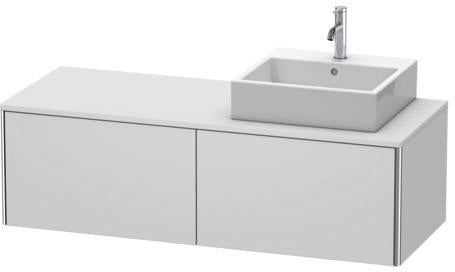 Duravit Waschtischunterbau XSquare 1400 mm wandhängend mit Auszug links, Becken rechts, seidenmatt