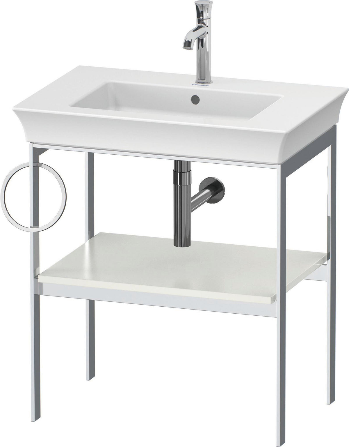 DURAVIT Metallkonsole White Tulip 684 mm, weiß seidenmatt, höhenverstellbar, von Philippe Starck
