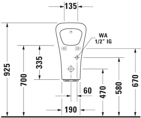 DURAVIT DuraStyle Urinal 300x340 mm weiß mit elektronischer Steuerung, Batteriebetrieb und Fliege