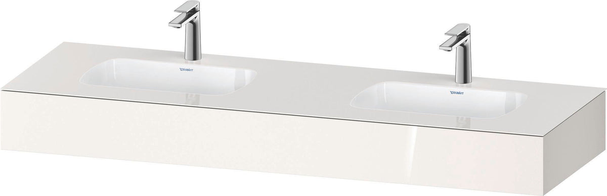 DURAVIT Qatego Einbauwaschtisch 1600 mm mit Konsole, 2 Plätze, antibakteriell, Weiß Hochglanz
