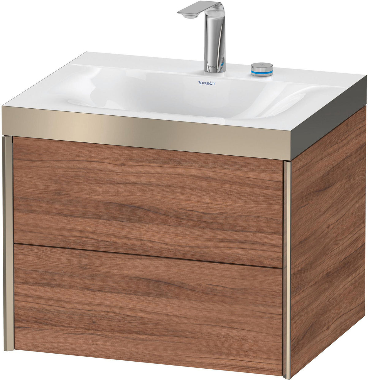 DURAVIT XViu Waschtischunterbauset c-bonded, 2 Schubkästen, champagner matt / amerikanischer Nussbaum, 503x600x480 mm