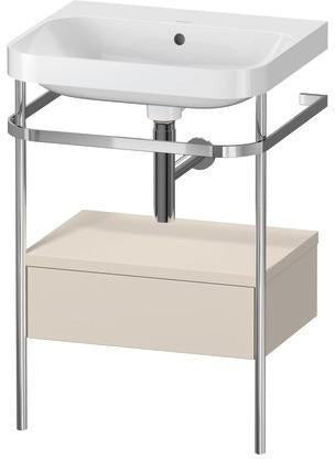 Duravit Waschtischset Happy D.2 Plus 575x490mm taupe supermatt mit Hahnloch