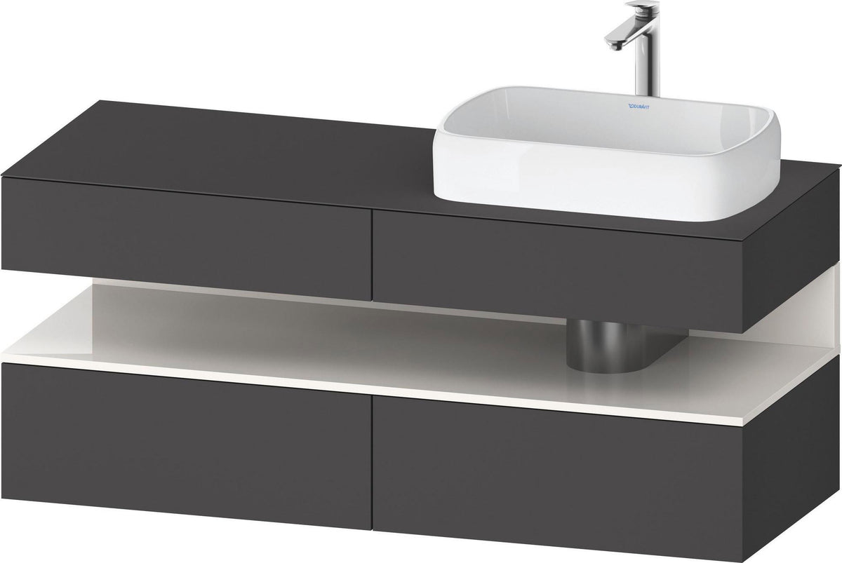DURAVIT Qatego Konsolenwaschtischunterbau 1400 mm Weiß Matt Eiche Schwarz Matt wandhängend