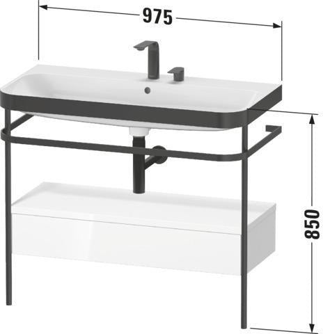 Duravit Waschtischset Happy D.2 Plus 975x490mm Taupe Supermatt mit Nussbaum-Konsole