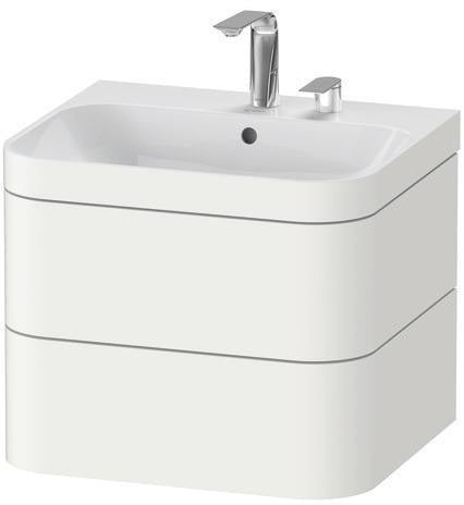 Duravit Waschtischset Happy D.2 Plus 575x490mm mit 2 Schubkästen in Taupe Supermatt